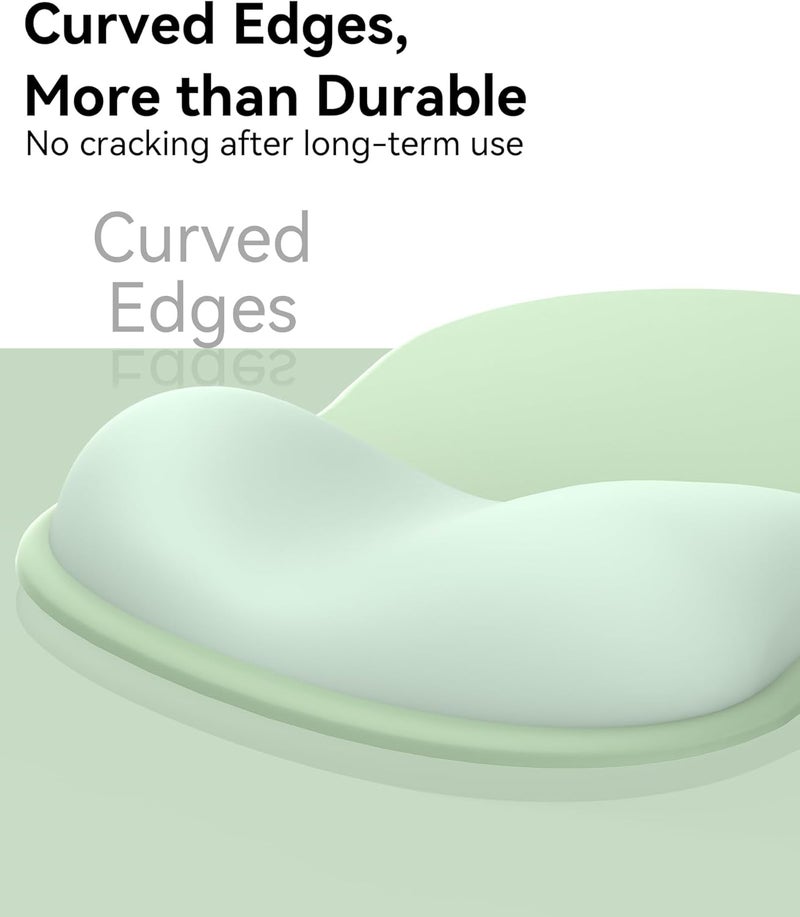 eulps Mouse Pad with Gel Wrist Rest, Ergonomic Comfortable Computer Wrist Support for Laptop, Pain Relief Mousepad with Non-Slip PU Base for Office & Home (Green) - Image 5